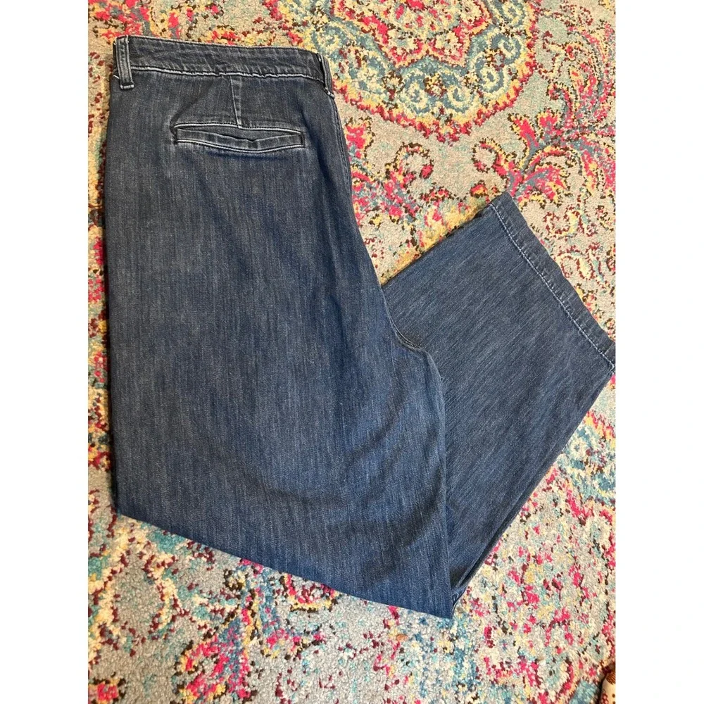 J. Crew Wide Leg Crop Jeans Dark Wash Denim Size‎ 32 Women's